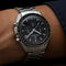Pagani Design chronograph watch with stainless steel band and black dial on wrist