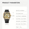 Premium men's watch with mechanical movement by Alcom Distribution featuring alloy case and black leather strap