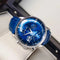 Reef Tiger luxury men's watch with blue dial and matching leather strap by Alcom Distribution