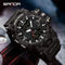 SANDA durable sports watch black rugged design with digital and analog display for sports use