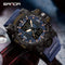 SANDA durable sports watch with blue strap and black rugged case by Alcom Distribution