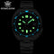 Steeldive SD1970 automatic dive watch with glowing markers and black metal bracelet by Alcom Distribution