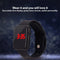 Alcom Distribution black rectangular simple fashion digital watch with red LED display showing 3 35 and silicone strap