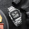 Alcom Distribution stainless steel sports watch for men with digital display and metal bracelet